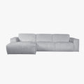 GIULIA Canapé d'angle en tissu gris - Angle gauche