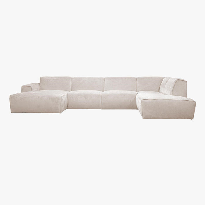 GIULIA Canapé panoramique en tissu beige - Angle droit