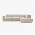 GIULIA XL Canapé d'angle en tissu beige - Angle droit