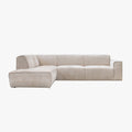 GIULIA XL Canapé d'angle en tissu beige - Angle gauche