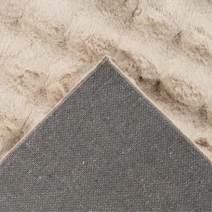 HARMONY Tapis en tissu doux à motif quadrillé beige - 120x170 cm