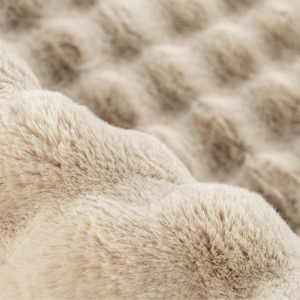 HARMONY Tapis en tissu doux à motif quadrillé beige - 160x230 cm