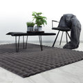 HARMONY Tapis en tissu doux à motif quadrillé gris foncé- 120x170 cm