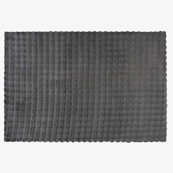 HARMONY Tapis en tissu doux à motif quadrillé gris foncé- 160x230 cm