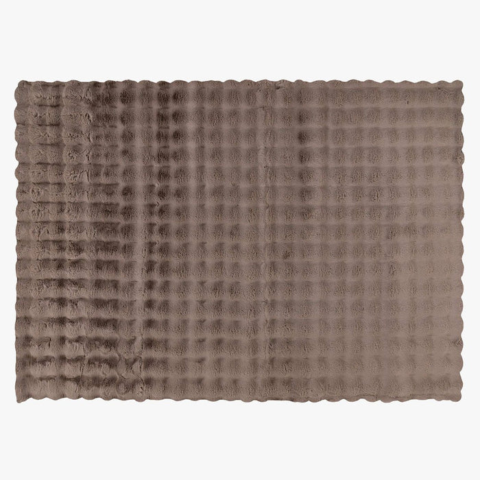 HARMONY Tapis en tissu doux à motif quadrillé taupe - 120x170 cm
