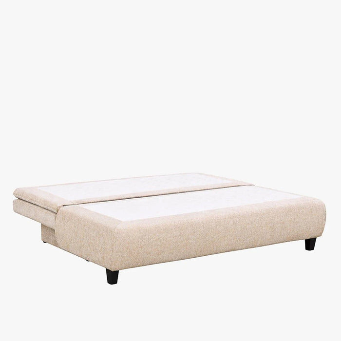 HARVEY Canapé 3 places convertible avec coffre en tissu beige