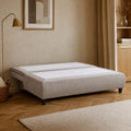 HARVEY Canapé 3 places convertible avec coffre en tissu taupe clair