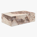 ISBEL Table basse rectangulaire marbre d'ingénierie beige et marron