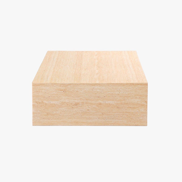 ISBEL Table basse rectangulaire marbre d'ingénierie couleur travertin