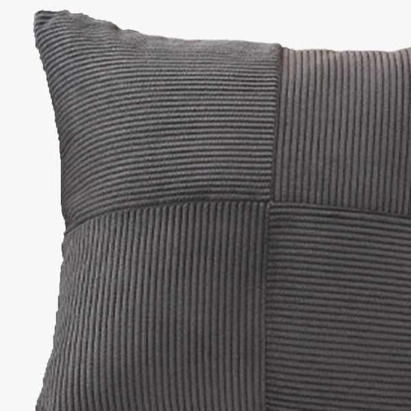ISYS Coussin carré en tissu côtelé gris 45x45 cm