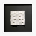 IZIA Tableau peinture à l'huile relief carré cadre aluminium noir - 50x50 cm