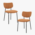 JAYDA Lot de 2 chaises en tissu orange piètement métal noir