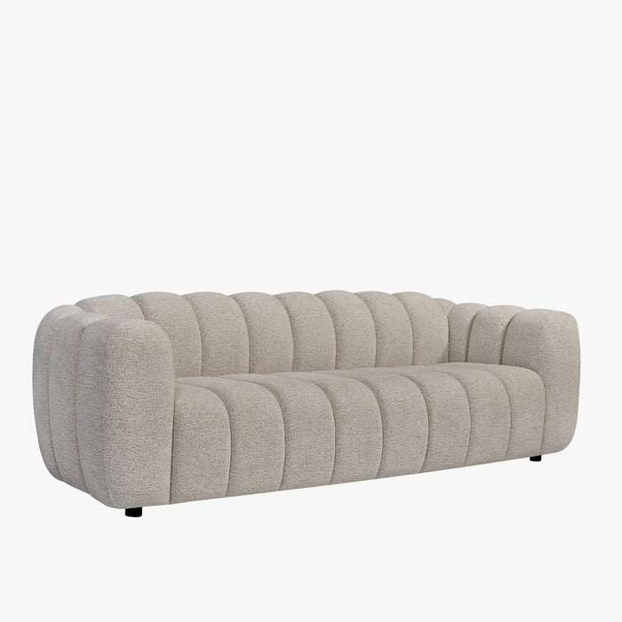 KALIS Canapé 3 places en tissu texturé beige