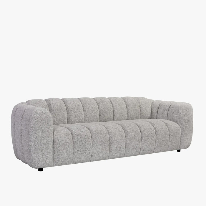 KALIS Canapé 3 places en tissu texturé gris