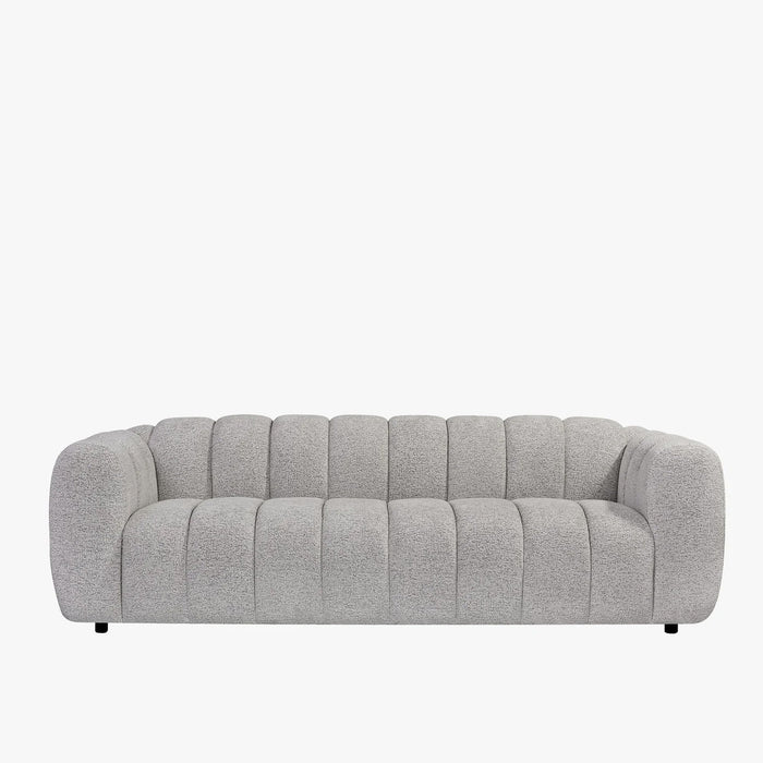KALIS Canapé 3 places en tissu texturé gris