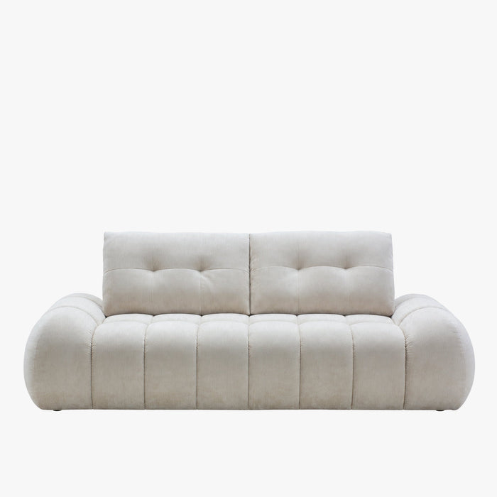 KESSY Canapé 3 places en tissu capitonné beige – Canapés fixes – vue 2