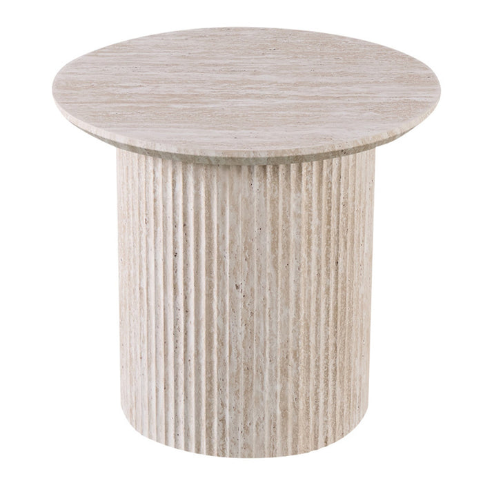 LAGOS - 50 Table d'appoint couleur travertin D50 cm