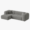 LAYANE Canapé d'angle tissu bouclette gris - Angle gauche