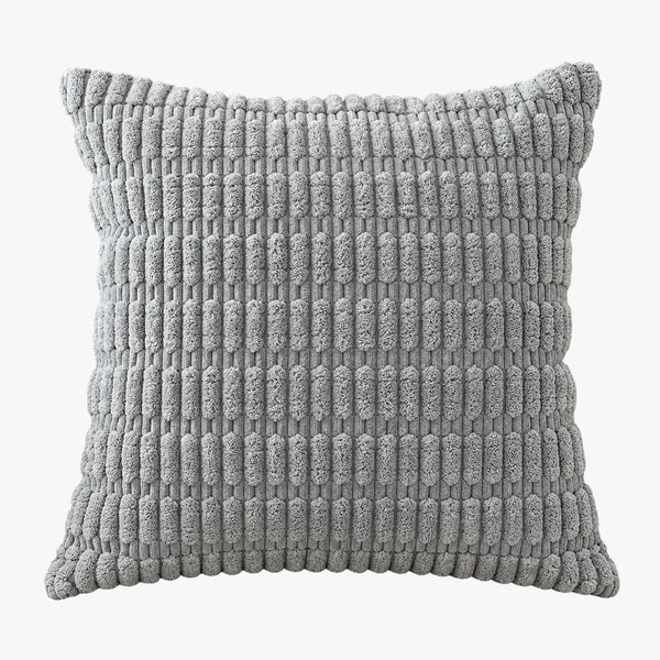 LEYSIA Coussin carré en tissu gris 43x43 cm