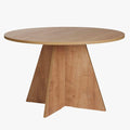 LEYVA Table à manger ronde couleur bois clair D120 cm
