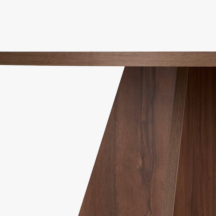 LEYVA Table à manger ronde couleur bois foncé D120 cm