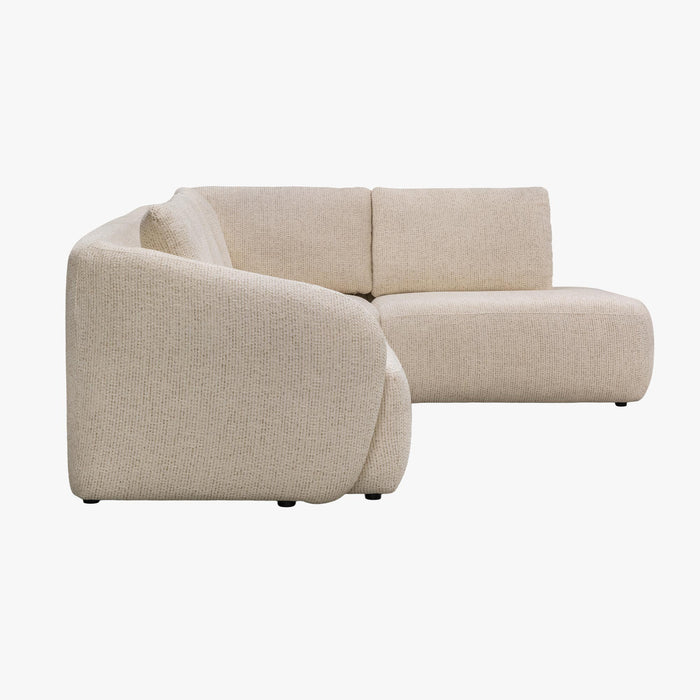LINDA Canapé d'angle modulable en tissu beige - Angle droit