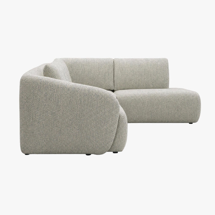 LINDA Canapé d'angle modulable en tissu beige et vert - Angle droit