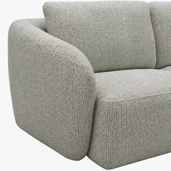 LINDA Canapé d'angle modulable en tissu beige et vert - Angle droit