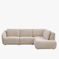 LINDA Canapé d'angle modulable en tissu beige - Angle droit