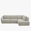 LINDA Canapé d'angle modulable en tissu beige et vert - Angle droit