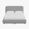LINE Lit double en tissu gris vert avec coffre 140x190 cm