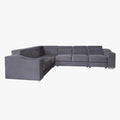 LUCKY Canapé d’angle convertible réversible en tissu velours gris
