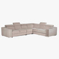 LUCKY Canapé d’angle convertible réversible en velours beige