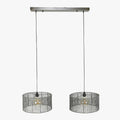 LUMIRA Suspension 2 lampes en métal argenté 120x150 cm