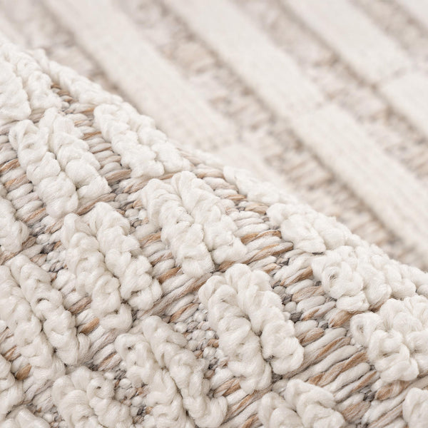 LUXOR Tapis tissé à franges écru - 160x230 cm
