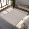 LUXOR Tapis tissé à franges taupe - 160x230 cm
