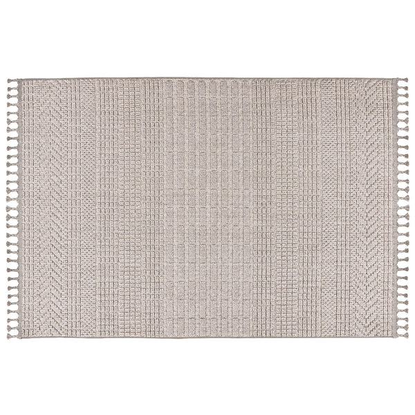 LUXOR Tapis tissé à franges taupe - 160x230 cm