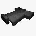 LYGIE Canapé d'angle convertible avec coffre en velours gris foncé - Angle droit