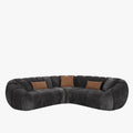 MADY Canapé d'angle réversible en tissu gris anthracite