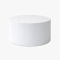MELIA Table basse ronde en marbre d'ingénierie blanc D70 cm
