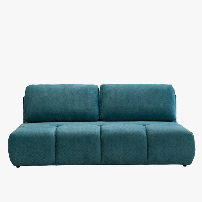 MELVA Canapé 3 places convertible avec coffre en tissu bleu