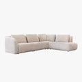 MERYA Canapé d'angle modulable en tissu beige - Angle droit