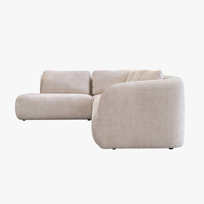 MERYA Canapé d'angle modulable en tissu beige - Angle gauche