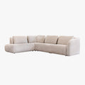 MERYA Canapé d'angle modulable en tissu beige - Angle gauche