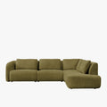 MERYA Canapé d'angle modulable en tissu vert olive - Angle droit
