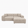 MILAN Canapé d'angle convertible en tissu beige - Angle droit