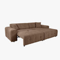 MILAN Canapé d'angle convertible en tissu taupe - Angle droit