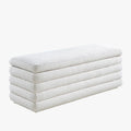 MILLO Banquette coffre effet peau de mouton blanc écru