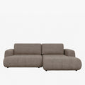 MIREL Canapé d'angle convertible en tissu marron - Angle droit