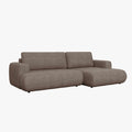 MIREL Canapé d'angle convertible en tissu marron - Angle droit